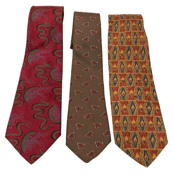 Mens Bundle of 9 - 100% Silk Neck Ties Various Colors & American Bald Eagle - Picture 10 of 14